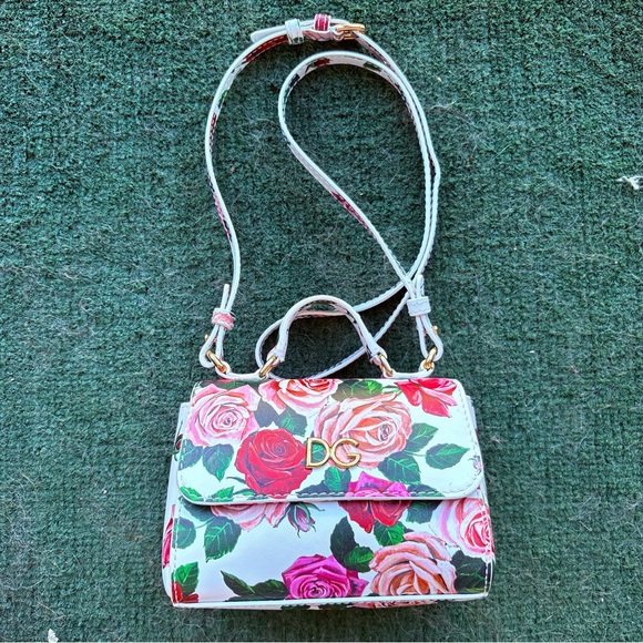 Dolce & Gabbana Bambino Floral Crossbody Bag with Gold Accents - Picture 7 of 10